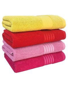 Conjunto de 4 Toallas de Baño BolBom*S 71x147 cm Algodón Suaves