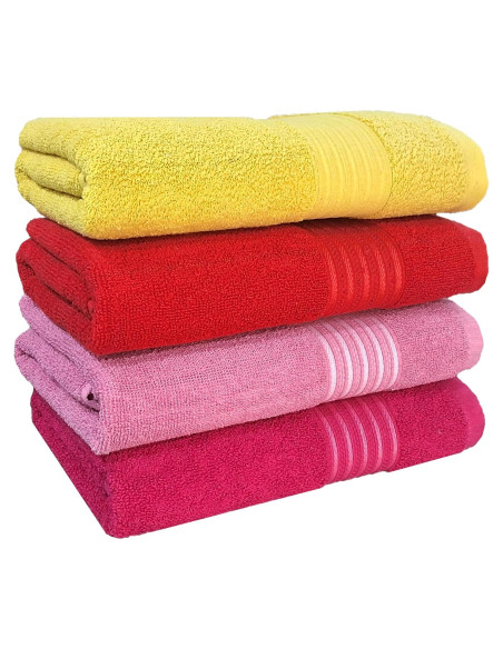 Conjunto de 4 Toallas de Baño BolBom*S 71x147 cm Algodón Suaves