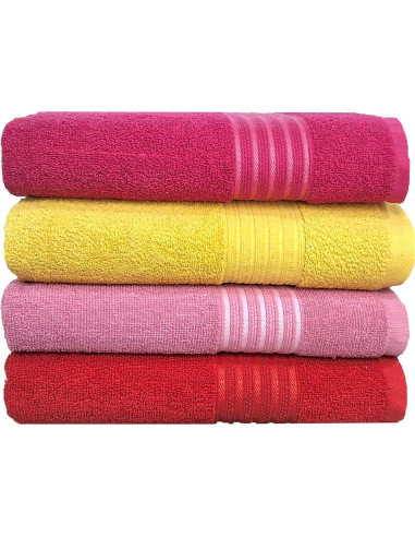 Conjunto de 4 Toallas de Baño BolBom*S 71x147 cm Algodón Suaves