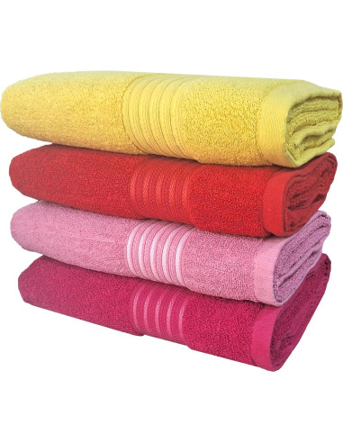 Conjunto de 4 Toallas de Baño BolBom*S 71x147 cm Algodón Suaves