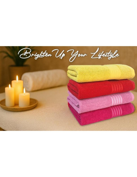 Conjunto de 4 Toallas de Baño BolBom*S 71x147 cm Algodón Suaves