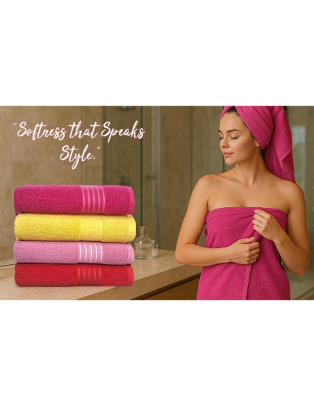 Conjunto de 4 Toallas de Baño BolBom*S 71x147 cm Algodón Suaves