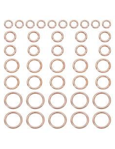 40 Anillas de Salto Cerradas HOBBIESAY Oro Rosa 3.8-9.3mm