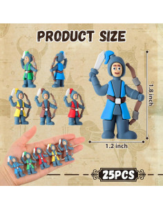 25 Mini Figuras de Caballeros Medievales PVC Viozakanry 2