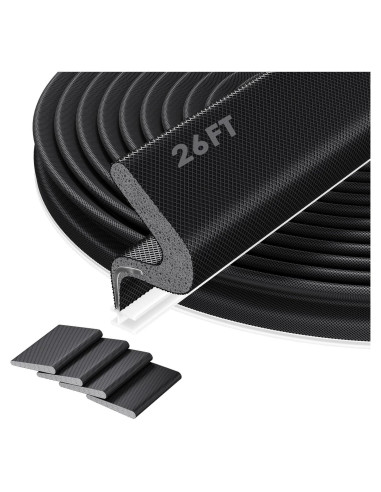 Sello de Burlete para Puerta Pluden 26FT Negro Aislante Acústico