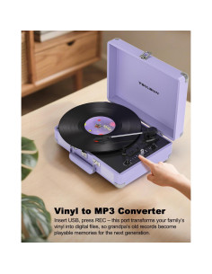 Reproductor de Vinilo Bluetooth TANLANIN TE-2021-PS 3 Velocidades 2