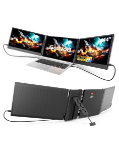 Extensor de Pantalla para Laptop Setclod 14" 1080P FHD Triple Monitor