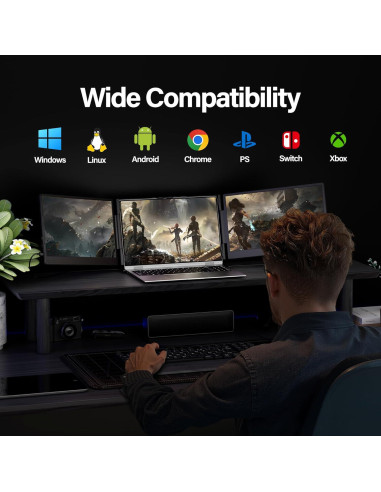 Extensor de Pantalla para Laptop Setclod 14" 1080P FHD Triple Monitor