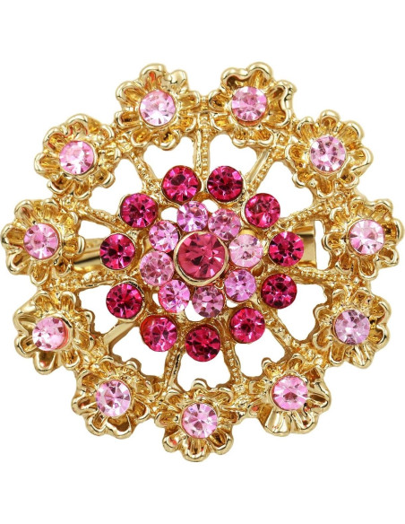 Lote 24 Broches de Cristal Multicolor Mutian 3-3.5cm