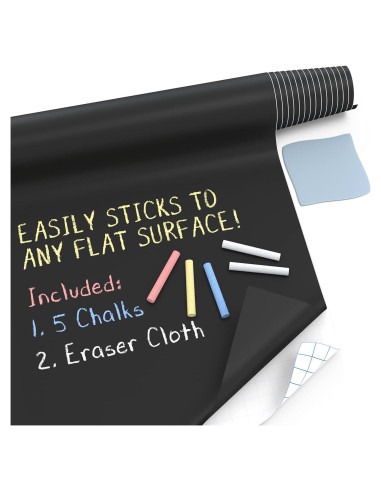 Papel Tapiz de Pizarra Kassa 0.43m x 2.44m con Marcadores