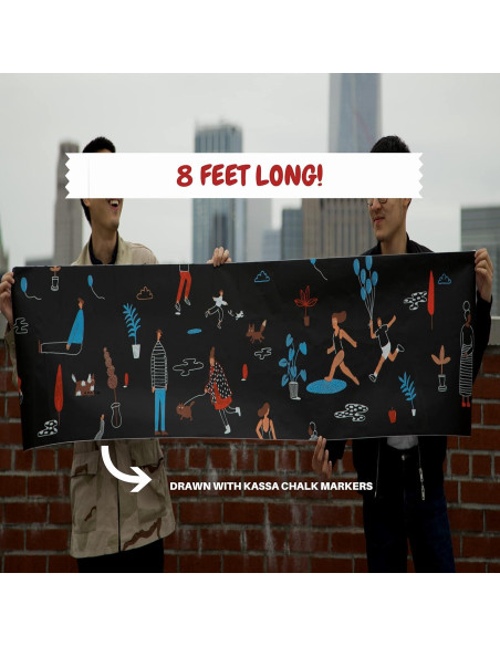 Papel Tapiz de Pizarra Kassa 0.43m x 2.44m con Marcadores