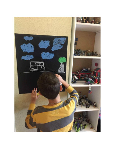 Papel Tapiz de Pizarra Kassa 0.43m x 2.44m con Marcadores