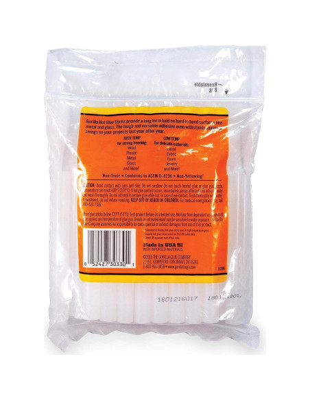 Palitos de Pegamento Caliente Gorilla 30 Unidades 10.16 cm