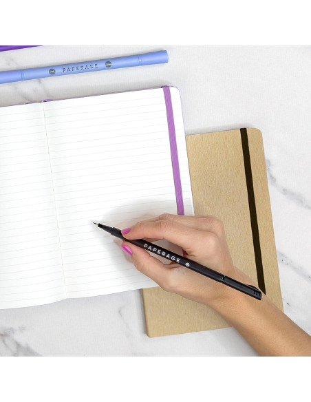 Cuaderno de Notas Reciclado PAPERAGE Negro 160 Páginas 14.2x20.3cm