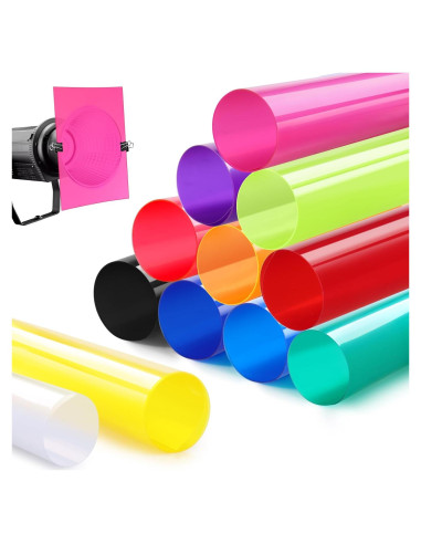 12 Filtros de Gel de Luz Transparente LOVE-FEEL 40x50 cm