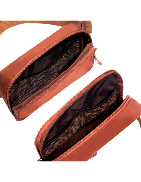 Bolso de Cinturón Fanny Pack Unisex Tlmody-1 Café 20x5x13cm