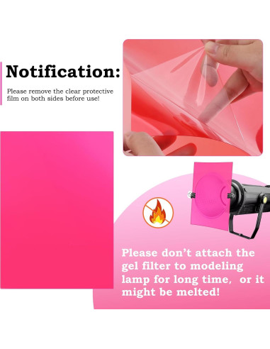 12 Filtros de Gel de Luz Transparente LOVE-FEEL 40x50 cm