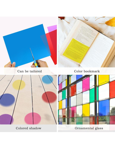 12 Filtros de Gel de Luz Transparente LOVE-FEEL 40x50 cm