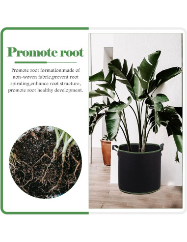 Bolsas de Crecimiento de Tela YARNOW 4 Galones 5 Pcs