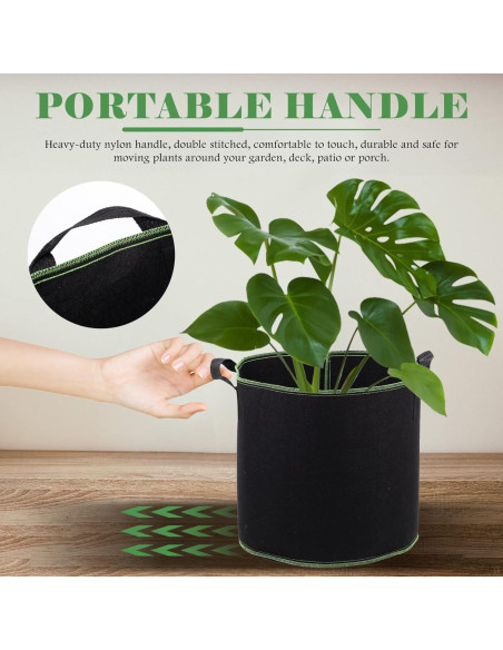 Bolsas de Crecimiento de Tela YARNOW 4 Galones 5 Pcs