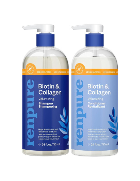 Champú y Acondicionador Renpure Biotina y Colágeno 710 ml