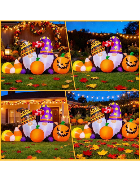 Decoración Inflable KOOY 1.83m Gnomos Acción de Gracias LED