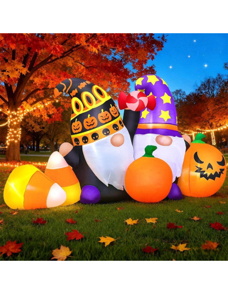 Decoración Inflable KOOY 1.83m Gnomos Acción de Gracias LED