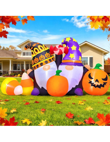 Decoración Inflable KOOY 1.83m Gnomos Acción de Gracias LED