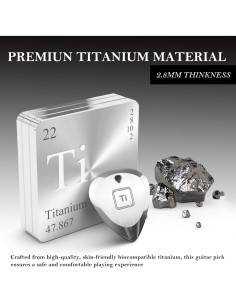 Pua de Guitarra de Titanio Ti-Geek 2.8mm Plata Metálica 2