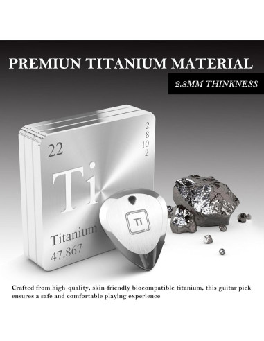 Pua de Guitarra de Titanio Ti-Geek 2.8mm Plata Metálica