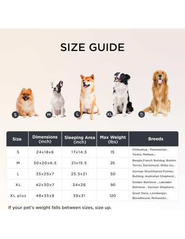 Cama Ortopédica para Perros Bedsure 60x45cm Impermeable