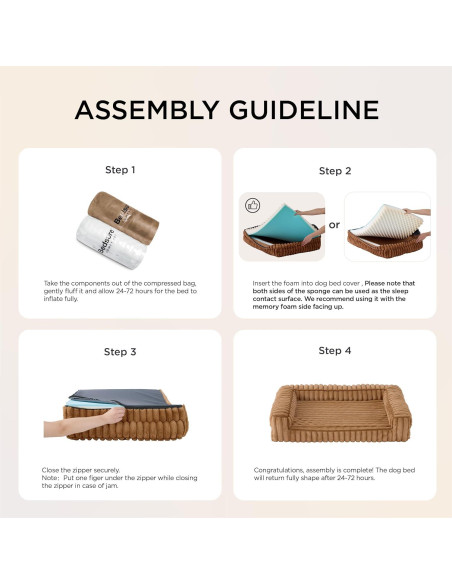 Cama Ortopédica para Perros Bedsure 60x45cm Impermeable