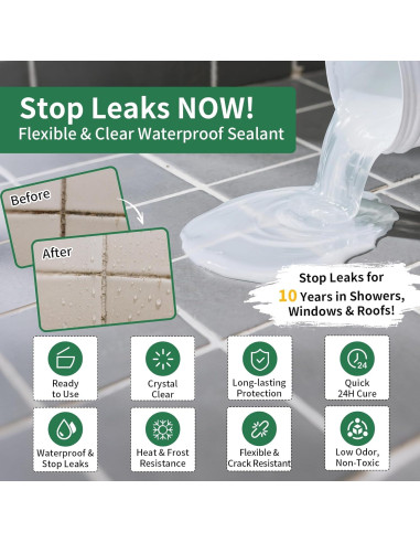 Sellador Impermeable Transparente YKF 12 Oz para Fugas