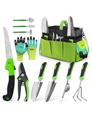 Juego de Herramientas de Jardín YZNlife 11 Piezas con Bolsa