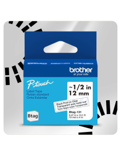 Cinta de Etiqueta Brother Btag131 12mm x 4m Transparente