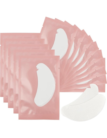 100 Pares Almohadillas de Gel Hidrogel Mekupeu para Ojos Rosa