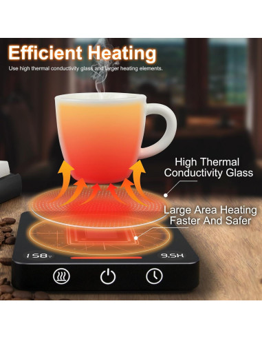 Calentador de Tazas de Café Iporru Modelo Negro con Pantalla Dual