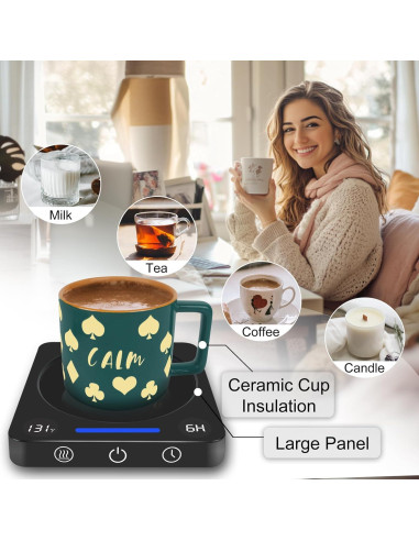 Calentador de Tazas de Café Iporru Modelo Negro con Pantalla Dual