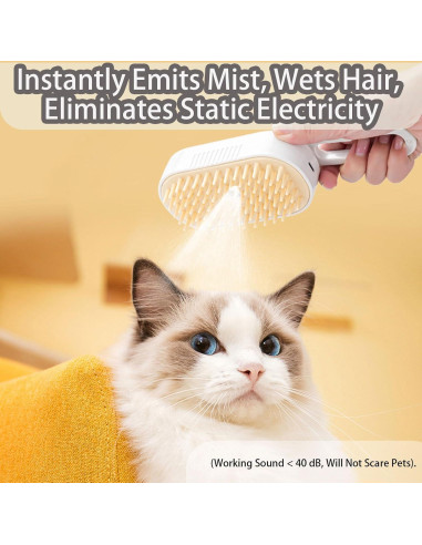 Cepillo de Vapor 4 en 1 para Gatos y Perros MS-0002 Beige
