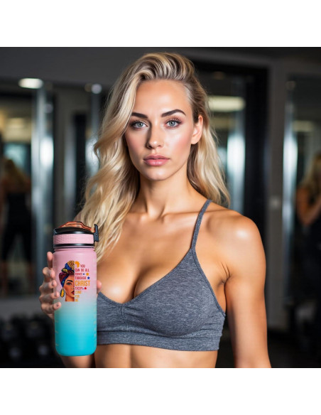 Botella de Agua 32 Oz Yipaidel con Citas Motivacionales y Popote