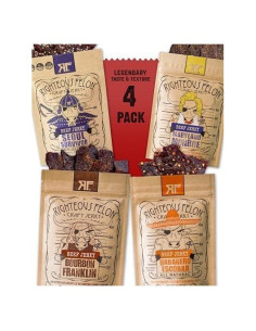 Paquete de Beef Jerky Picante Righteous Felon - 4 Sabores
