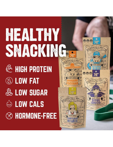 Paquete de Beef Jerky Picante Righteous Felon - 4 Sabores