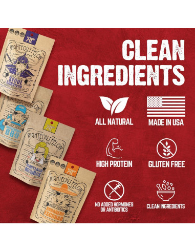 Paquete de Beef Jerky Picante Righteous Felon - 4 Sabores