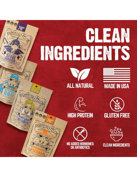 Paquete de Beef Jerky Picante Righteous Felon - 4 Sabores