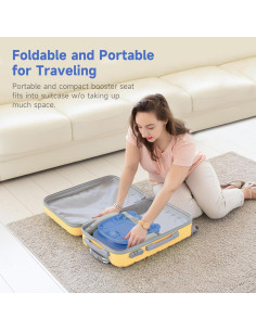 Silla Alta Plegable para Bebé YOLEO, Asiento Elevador Ajustable 2