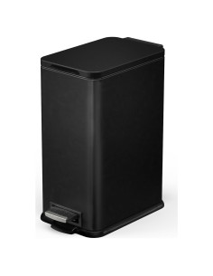 Cubo de Basura Slim Home Zone Living 15L Negro Mate con Pedal