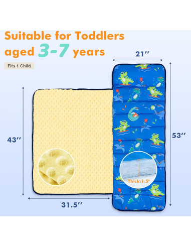 Colchoneta para Siesta Yierchoo con Almohada y Manta Dinosaurio