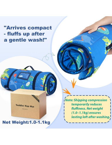 Colchoneta para Siesta Yierchoo con Almohada y Manta Dinosaurio