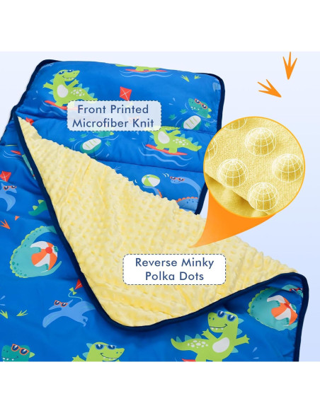 Colchoneta para Siesta Yierchoo con Almohada y Manta Dinosaurio