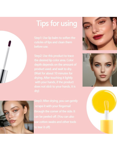 Kit de Tatuaje de Labios ONXK - Tinte y Delineador Peel Off